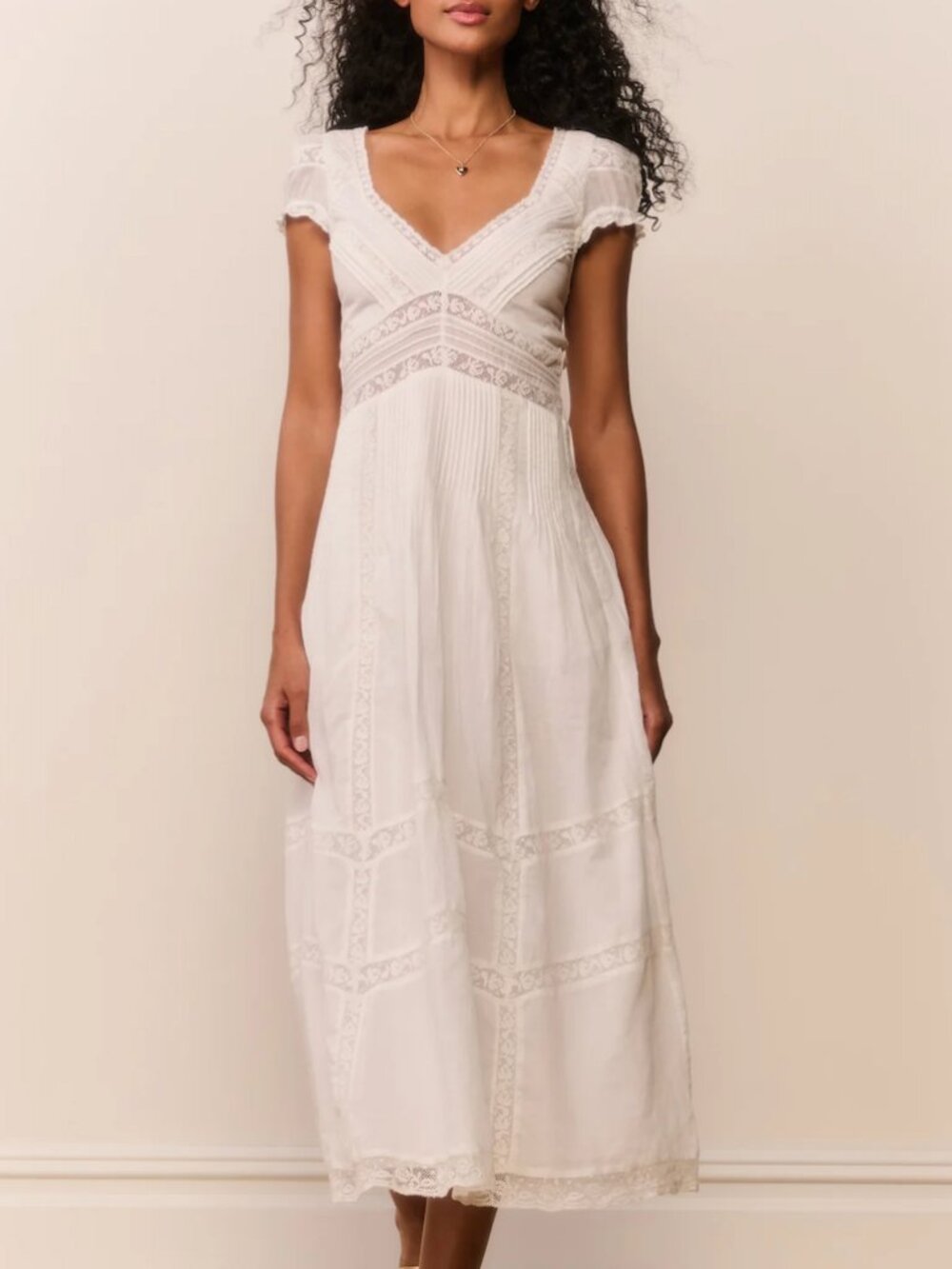 Suvi Heritage Midi Dress White X-Small